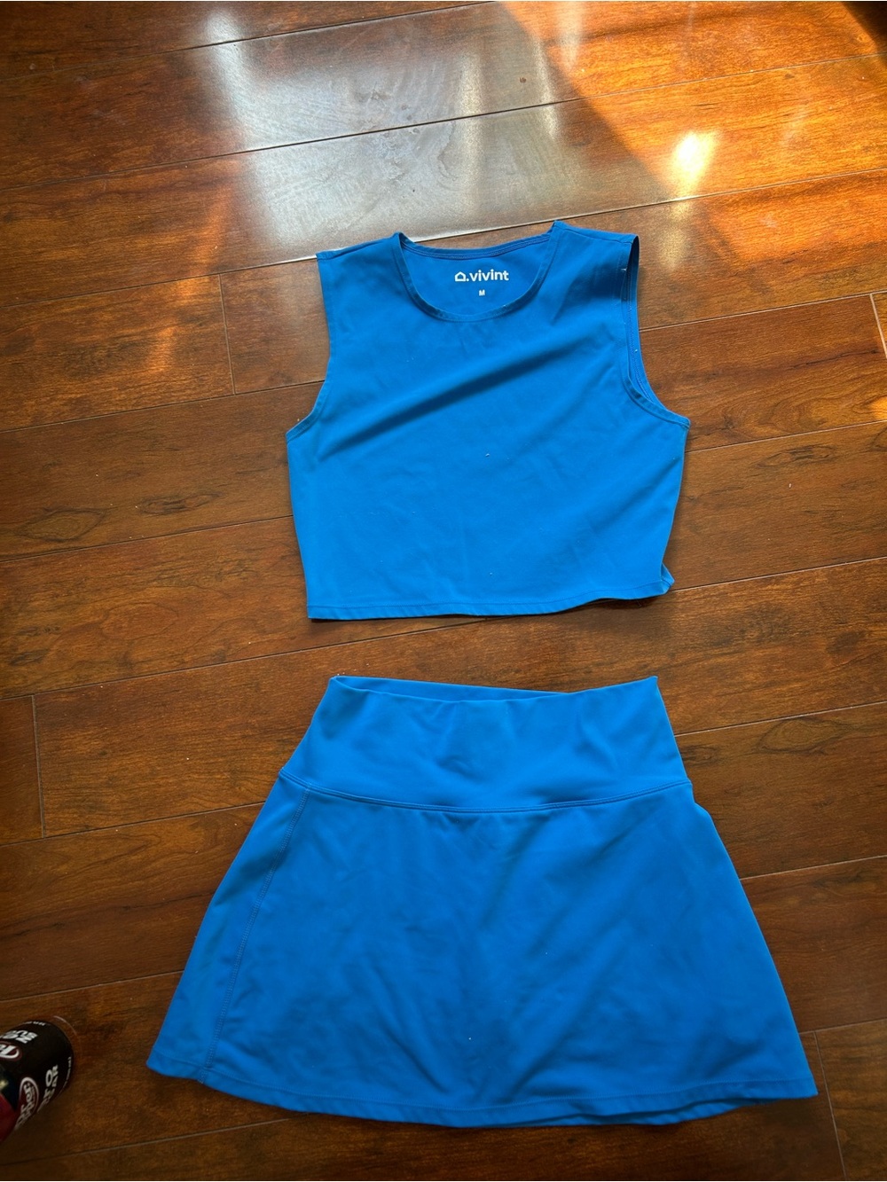 Vivint Electric Blue Athletic Crop Tank and Skirt Set